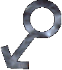 male symbol reversed - gender link